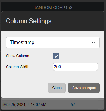 Column Settings